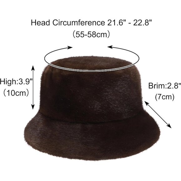 Women\'s Faux Fur Bucket Hat Compact Warm Short Plush Fisherman Cap main image 6